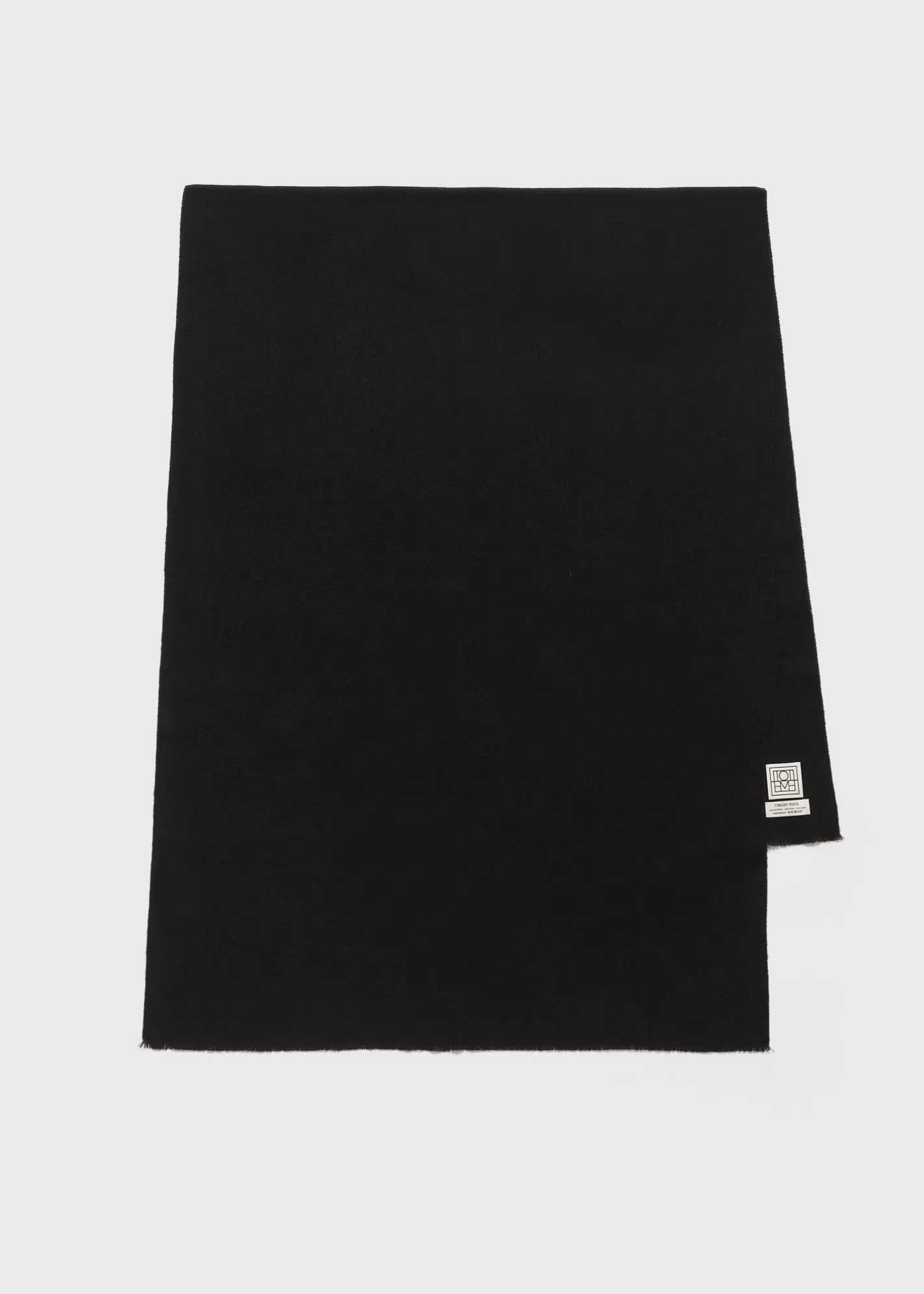 Scarves>TOTEME Wide classic wool scarf black