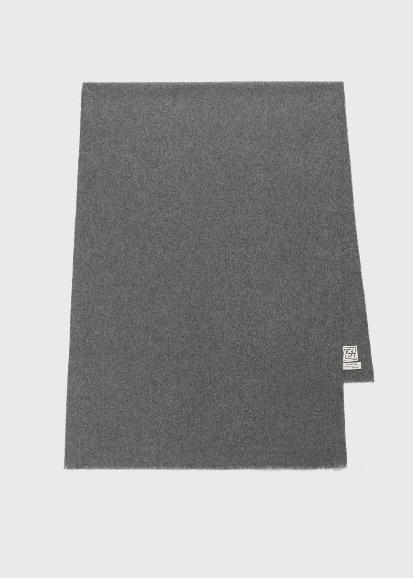 Scarves>TOTEME Wide classic wool scarf mid grey midgreymelange