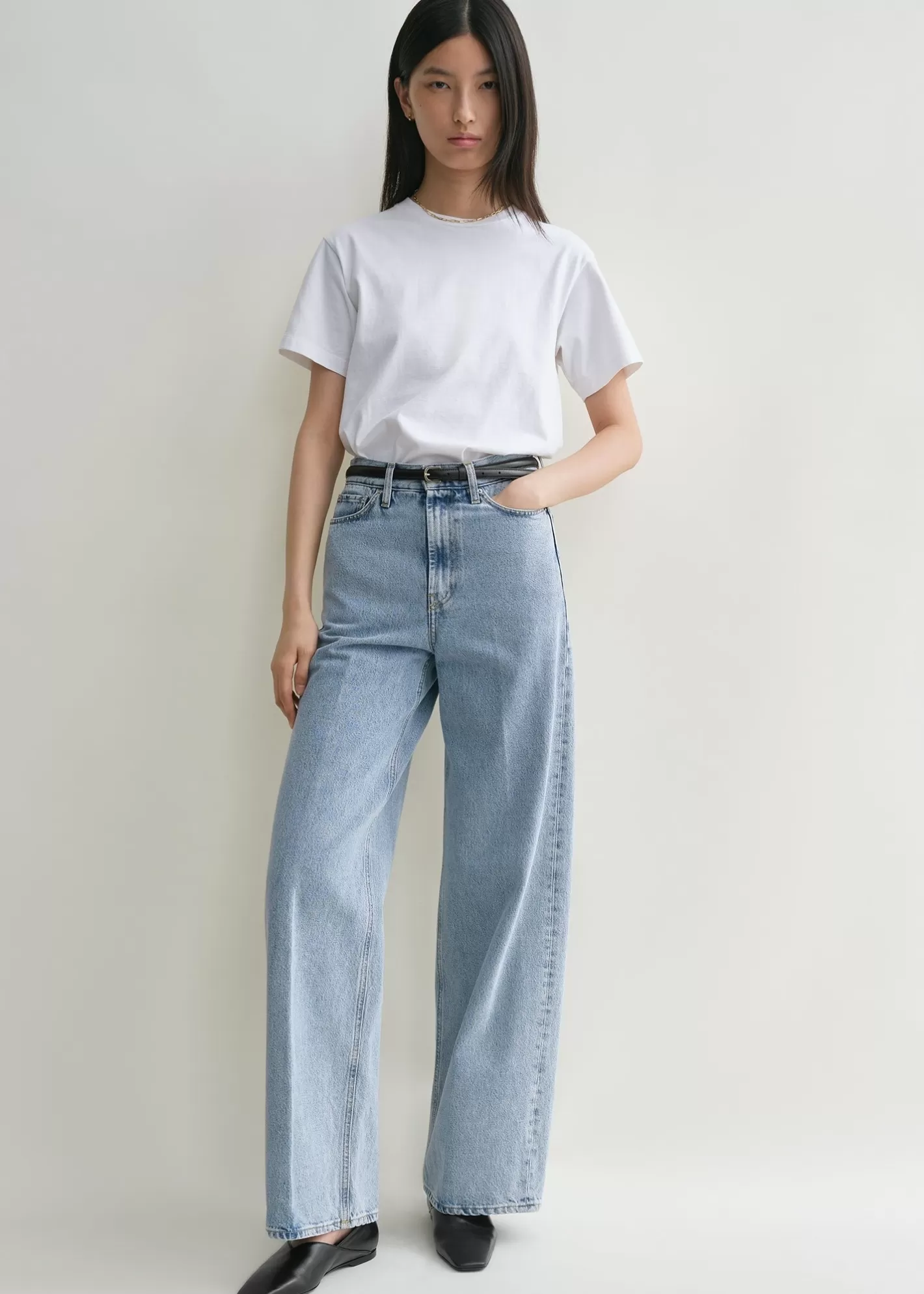 Flared>TOTEME Wide leg denim cool blue Coolblue