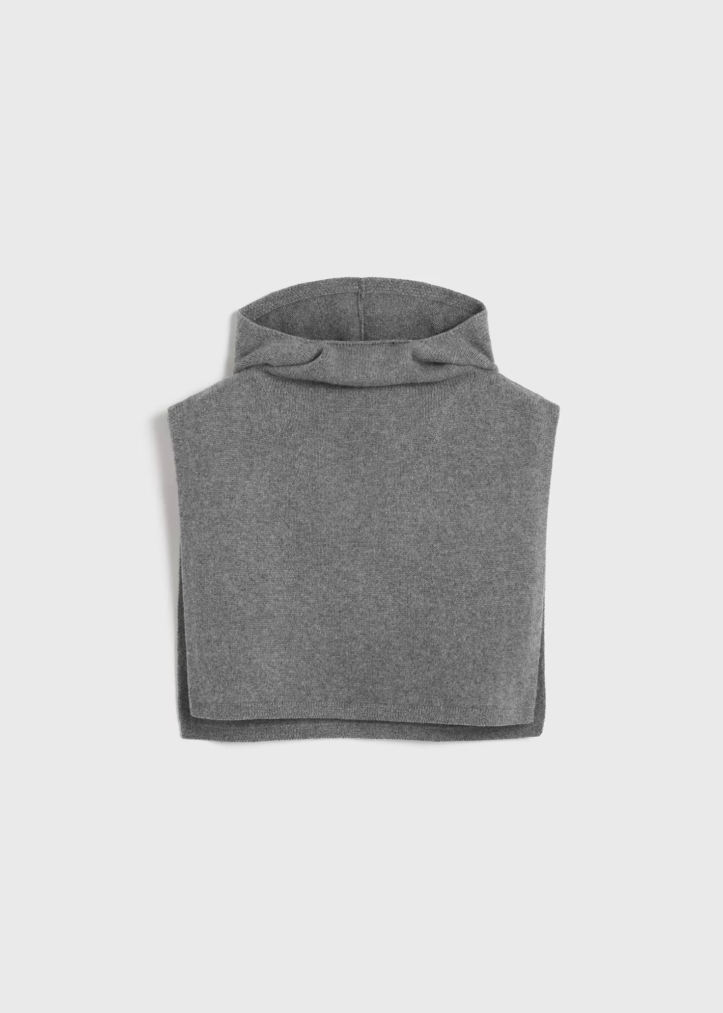 Scarves>TOTEME Wool cashmere hoodie bib grey melange greymelange