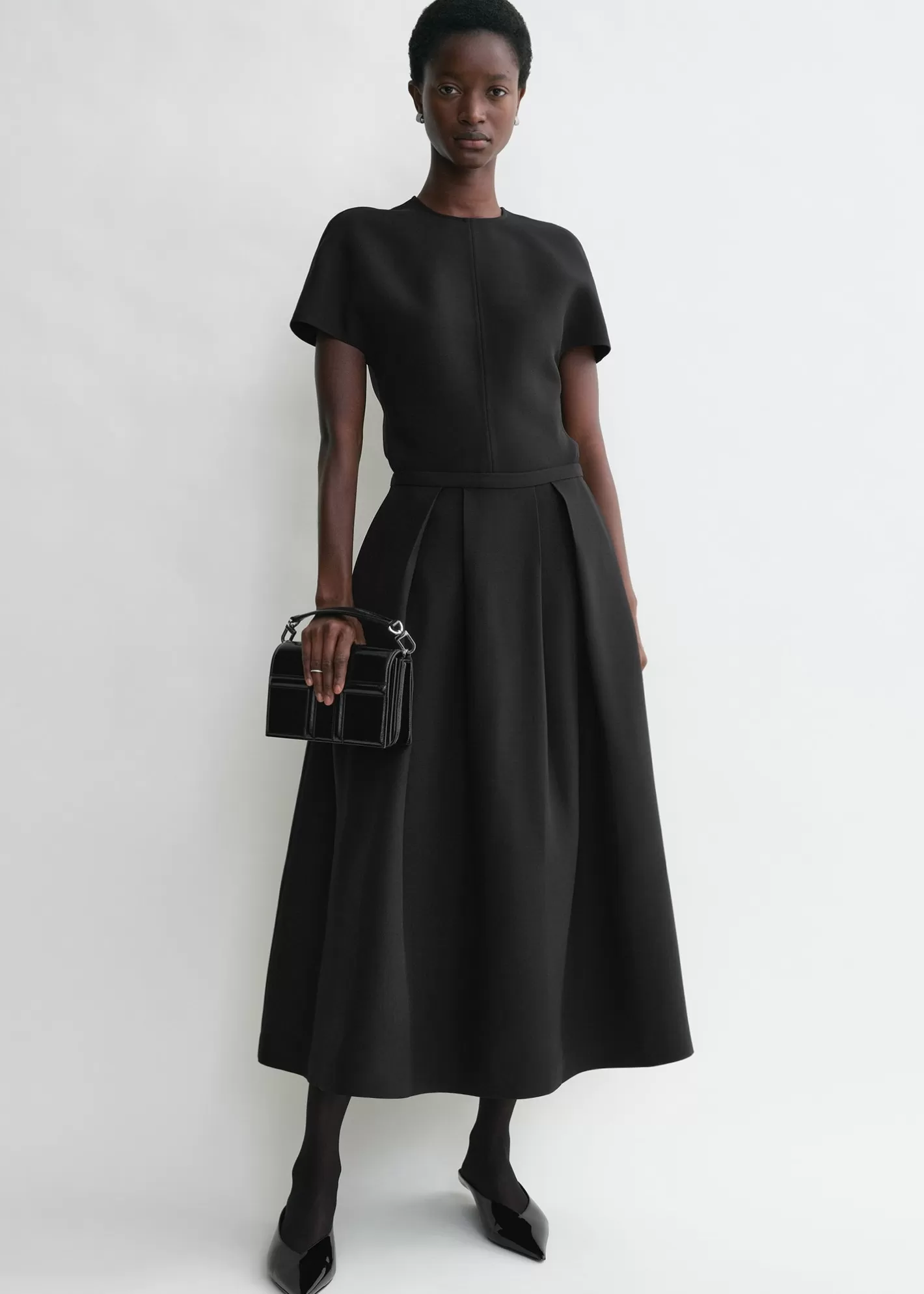 Dresses & Skirts>TOTEME Wool silk twinflower skirt Black