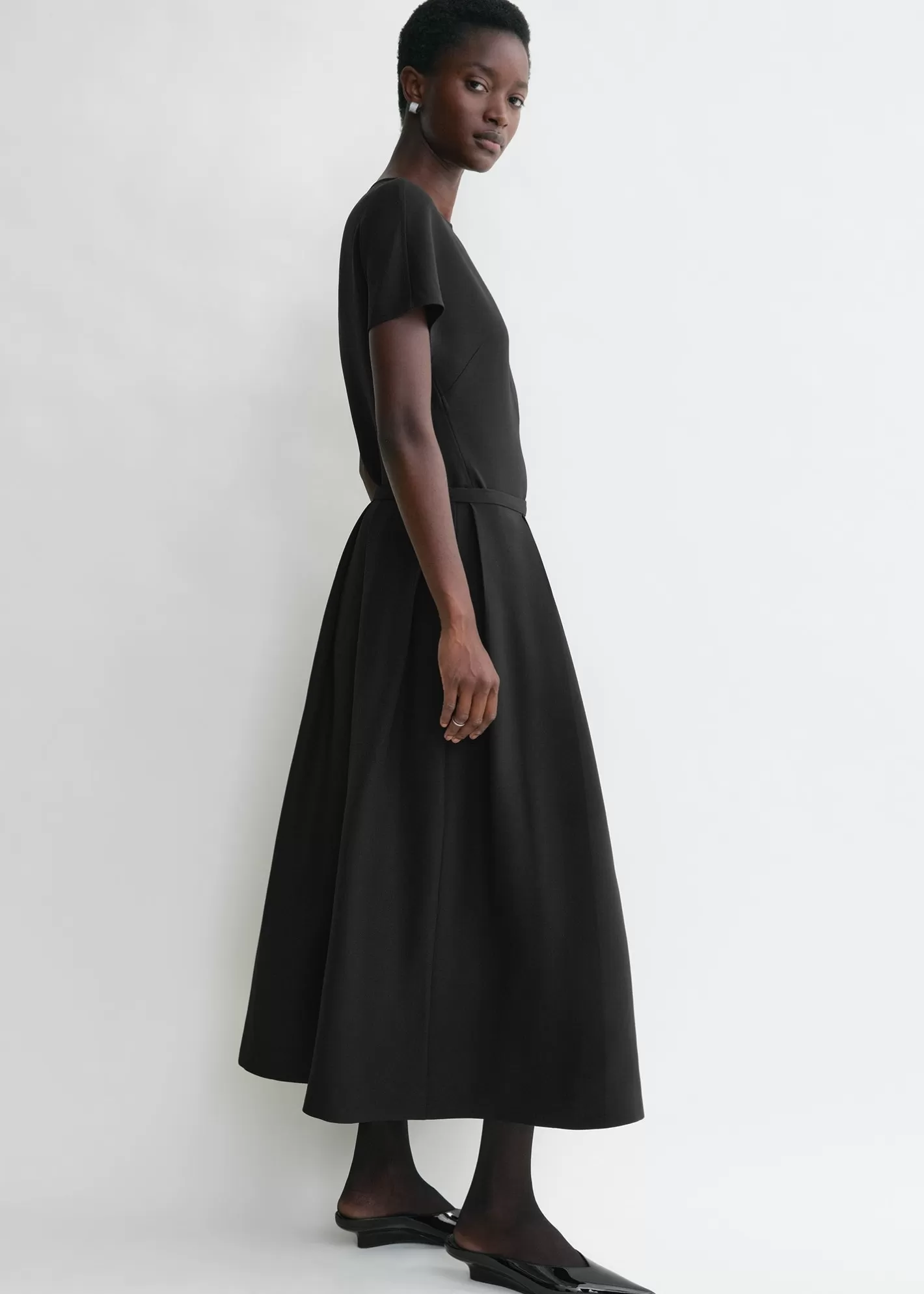 Dresses & Skirts>TOTEME Wool silk twinflower skirt Black