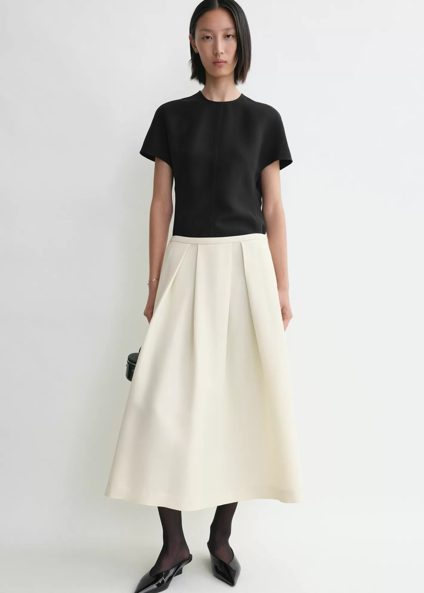 Dresses & Skirts>TOTEME Wool silk twinflower skirt macadamia