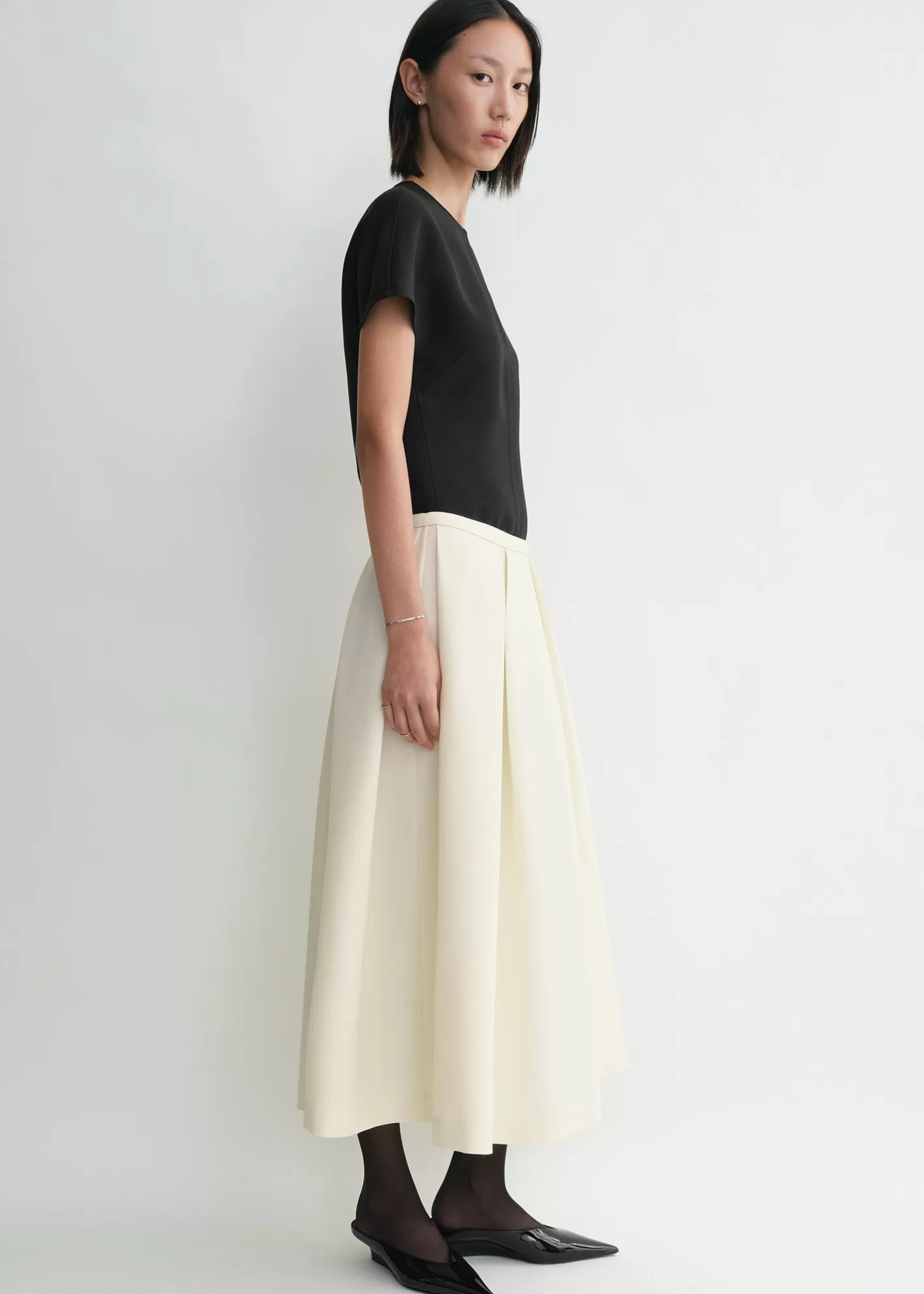 Dresses & Skirts>TOTEME Wool silk twinflower skirt macadamia