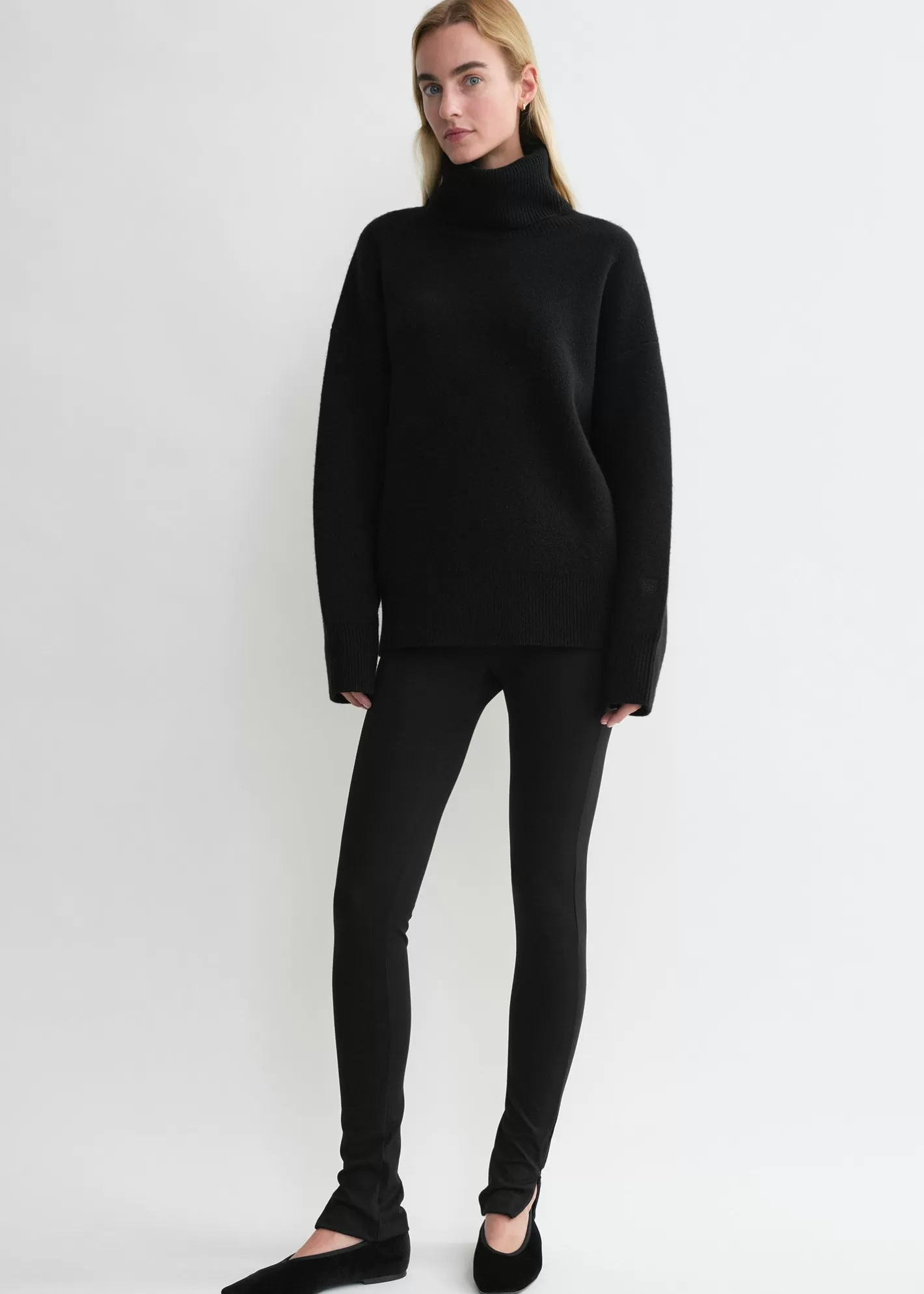 Trousers & Shorts>TOTEME Zip leggings Black